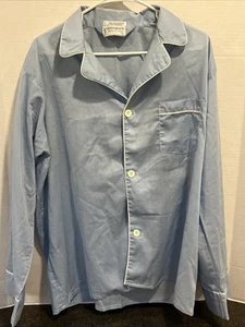 VTG Yves Saint Laurent Mens Classic Blue & White Pajama Sleepwear Set Large🔥 - Picture 1 of 21