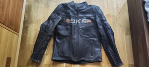 BKS Fury II Leather Motorcycle Jacket Brown Orange size L UK42 EU52 - Picture 1 of 21