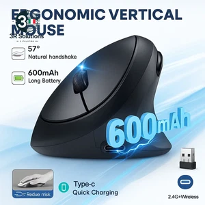 Mouse Wireless Verticale Ergonomico per Mani Piccole, Ricaricabile, Clic Silenzi - Afbeelding 1 van 13
