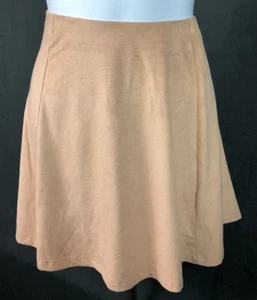Nwt forever 21 Mini Flare Swing Skirt M Tan faux suede 29"W boho hippie western - Picture 1 of 3