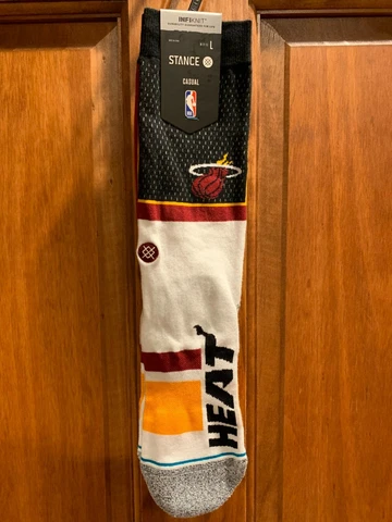 Stance NBA Miami Heat Shortcut 2 Infiknit Crew Socks Men’s L 9-13 NWT Cover