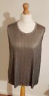 River Island Silver Grey Sequin Vest Tunic Long Top UK 18