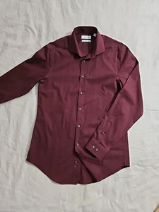 Calvin Klein Men's Steel + Slim-Fit Stretch Wrinkle Free Shirt M 15.5 34/35 - Picture 1 of 4