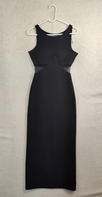 All That Jazz Women Dress Small Black PolyBlend Sleeveless Sheer Waist Slit Maxi - Imagem 1 de 4