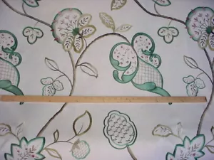 1-3/8Y Brunschwig & Fils BF10440 Hatherleigh Trail Embroidered Linen Fabric - Picture 1 of 4