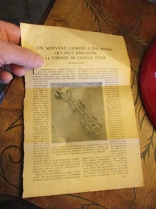 Ancien Article de Presse : Camion Krupp 14 T C.U 10 Roues - Picture 1 of 2