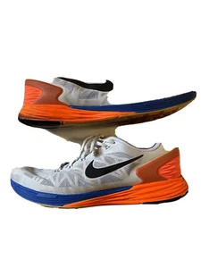 Nike Mens Lunarglide 6 654433-101 White Running Shoes Lace Up Low Top Sz 13 - Picture 1 of 12