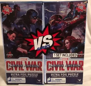 2 Marvel Captain America Civil War Ultra Foil Puzzle (100 pezzi) nuovi con etichette. Vs Serie - Foto 1 di 3
