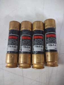 4 Bussman Fusetron 40Amp FRN-R-40 250 Vac 125 Vdc fusible de retardo de tiempo elemento doble - Imagen 1 de 3