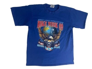 Vintage 1999 Daytona Beach BIKE WEEK T Shirt Blue Good Sports 1998 - Picture 1 of 5
