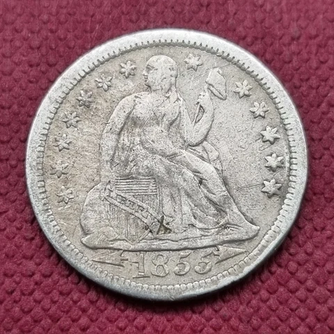1855 Seated Liberty Dime 10c Better Grade XF #45964 Cover