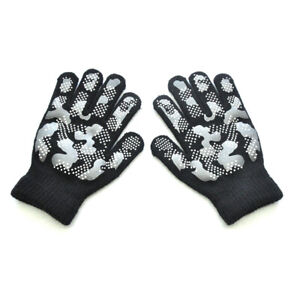 Kids Gripper Magic Gloves Boys Girls Warm Thermal Stretch Grip Glove 