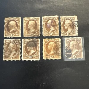 US Stamps - Scott # O72 to O79–Treasury Dept. Officials Used NG - Picture 1 of 2