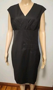 Ted Baker London Women's Black Wool Blend Sheath Dress Cap Sleeve Size TB 3 US 8 - Picture 1 of 6