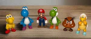 Super Mario Brothers Nintendo Figures Toys Mixed PVC Lot of 6 Mario Yoshi 2.5” - Picture 1 of 8