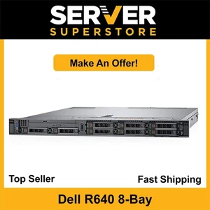 Dell PowerEdge R640 Server 2x Platinum 8176 = 56 Cores H730P 64GB 2x NEW 2TB SSD - Picture 1 of 8