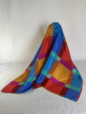Bufanda de seda vintage con colores llamativos de Liz Claiborne Foto 1 de 4