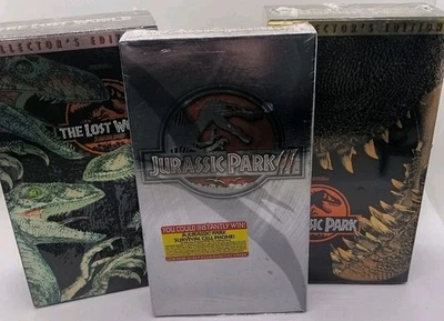 NEW, SEALED Jurassic Park Trilogy - Lot of 3 VHS Tapes - Movies 1, 2, & 3  Foto 1 de 4