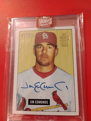 Jim Edmonds 2023 Topps Archives firma en tarjeta automática 2/12 tarjetas herencia 🔥🔥 Foto 1 de 4
