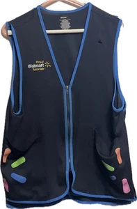 Walmart Employee Vest Women's Size Small Blue W/ Logo 2 Front Pockets Polyester - Picture 1 of 3