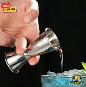 1 pc Stainless Steel Double Jigger Cocktail Measuring Cup Bartender Bar Tool - Picture 1 of 6