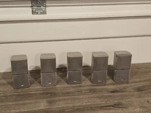 Set of 5 Bose Lifestyle Acoustimass Double Cube Speakers - SILVER - Picture 1 of 6