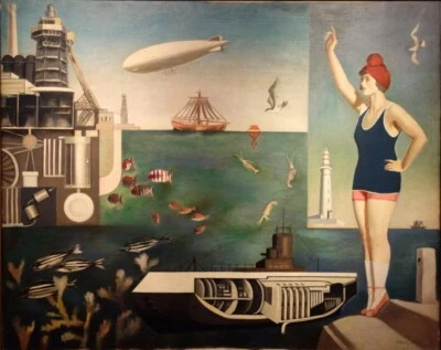 Sea Harue Koga 1929 Japanese Surrealist Modernist Marine Fantasy Art Print - Image 1 of 2