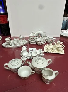 5 juegos/juego de té floral de porcelana decorativa en miniatura tetera azúcar crema tazas - Imagen 1 de 6