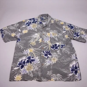 Tommy Bahama Button Up Shirt Large Multicolor Floral Rayon Aloha Hawaiian - Picture 1 of 9