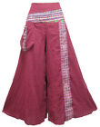 Boho Hippie 1-Pocket Wide Leg Long Gaucho Cotton Pants  P4049