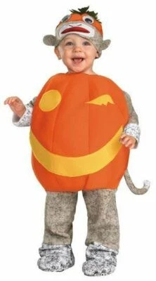 TOO CUTE TO SPOOK SOCK MONKEY PUMPKIN COSTUME HALLOWEEN COSTUME 12 18 MONTHS - Image 1 of 4