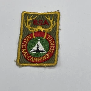National Camping School Boy Scout Badge BSA Vintage Patch - Picture 1 of 4