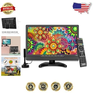 Compact 13.3-Inch Portable TV with Rechargeable Battery - Ideal for Adventures - Picture 1 of 11
