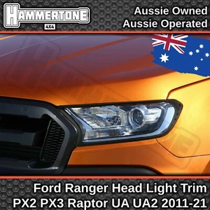 BLACK HEAD LIGHT COVER for Ford Ranger & Everest- XL XLT Wildtrak Raptor 2015-22 - Picture 1 of 6