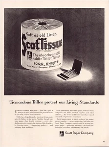 Print Ad Scot Bathroom Tissue 1942 Full Page Large Magazine 10.5"x13.5" - Picture 1 of 1
