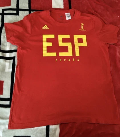 Adidas Spain España Shirt Adult XL Red Spain Soccer Futbol Mens Russia Cover