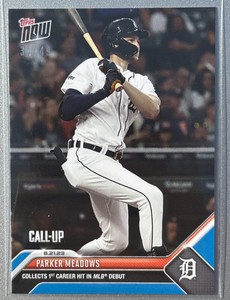 Parker Meadows - 2023 MLB TOPPS NOW Card 744 - Blue Parallel 34/49 1st HIT DEBUT