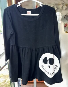 Top a maniche lunghe bambina Shein Jack Skellington taglia 120 4-5T nero Halloween! - Foto 1 di 3