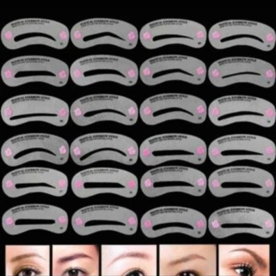 24 uds. Juego de plantillas de cejas reutilizables. Foto 1 de 4
