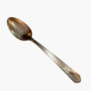 Simeon George Rogers Silver Plated Teaspoon Floral Art Deco Handle - Picture 1 of 7