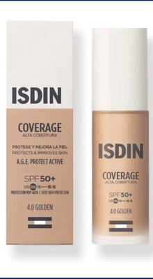 ISDIN Coverage Foundation SPF50+ 4.0 Golden – High Coverage Matte Finish - Image 1 of 3