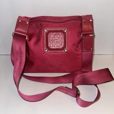 Authentic LONGCHAMP Longchamp nylon shoulder bag crossbody bag in pink -pre-used - Image 1 of 4