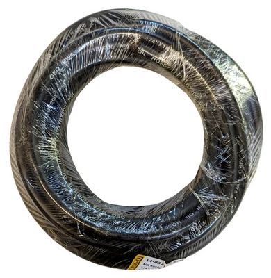 Roll of 25 feet 1/4 inch 6.4mm Reinforced Black Rubber Gas Fuel Line Hose - Image 1 of 2