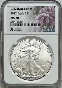 2022 Silver Eagle US State Series New Hampshire NGC MS 70 - Picture 1 of 4