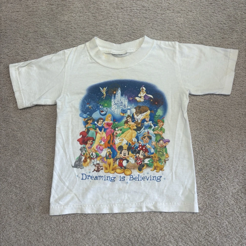 РЕДКАЯ 00s Disney Dreaming is Believing персонаж винтажный графический футболка - Изображение 1 из 4