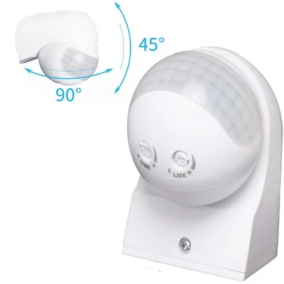 AIGOSTAR SENSORE DI MOVIMENTO PIR RILEVATORE CREPUSCOLARE INFRAROSSI 180° BIANCO - Immagine 1 di 4