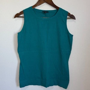 Maglione smanicato Lafayette 148 New York misto seta teal taglia S - Foto 1 di 3