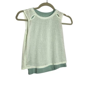 Athleta Girl Green Doubles Tank Layered Athletic Youth Shirt Size Medium 8/10 - Picture 1 of 4