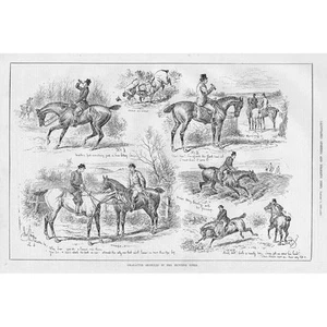 FOX HUNTING Character Sketches in the Hunting Field - Antique Print 1883 - Picture 1 of 1