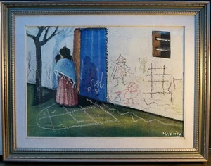 Mustapha YEHYA GRANDE DIPINTO CON CORNICE. OLIO SU TELA DONNA - Picture 1 of 5